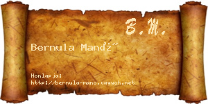 Bernula Manó névjegykártya